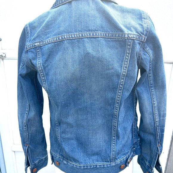 Madewell jean jacket WOMENS trucker jacket blue jean denim XS distressed - Picture 5 of 7